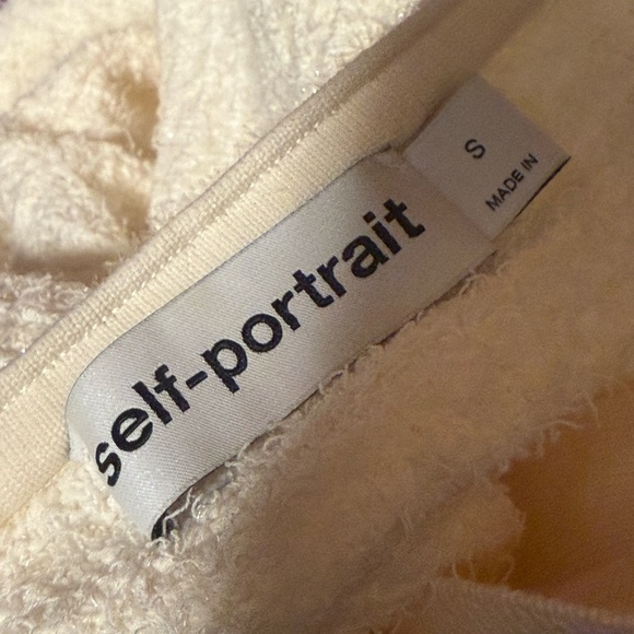 Self-Portrait Cream Buttoned Knit Mini Dress - Picture 7 of 7